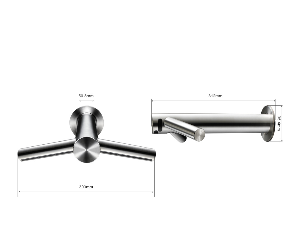 Dimensiones del secador de manos Dyson Airblade Tap Wall
